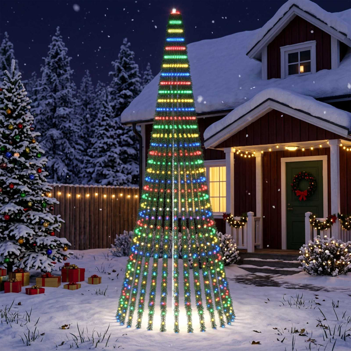 LED božićno drvce 370 cm 1008 LED lampica Višebojno Čelik