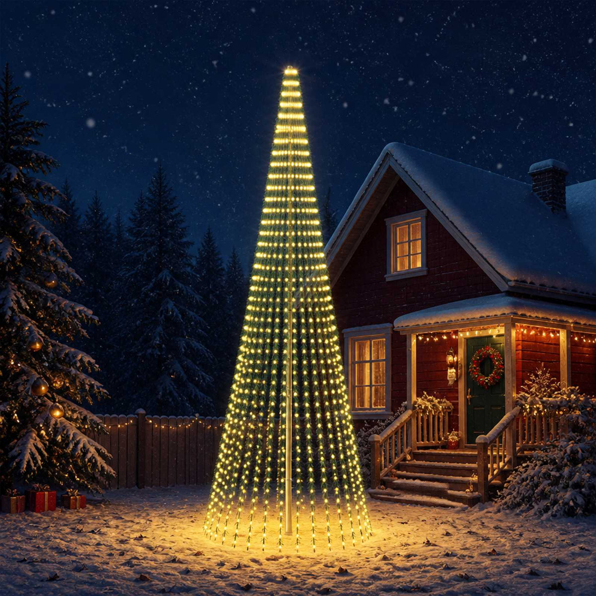 LED božićno drvce 470 cm 1504 LED lampica Čelik