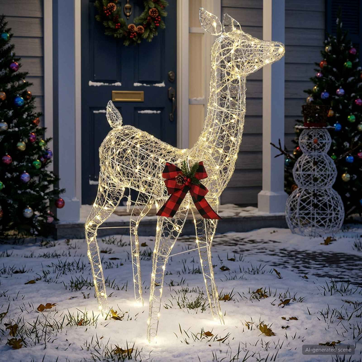 3D Božićni irvas LOVIISA 200 LED lampica Topla bijela