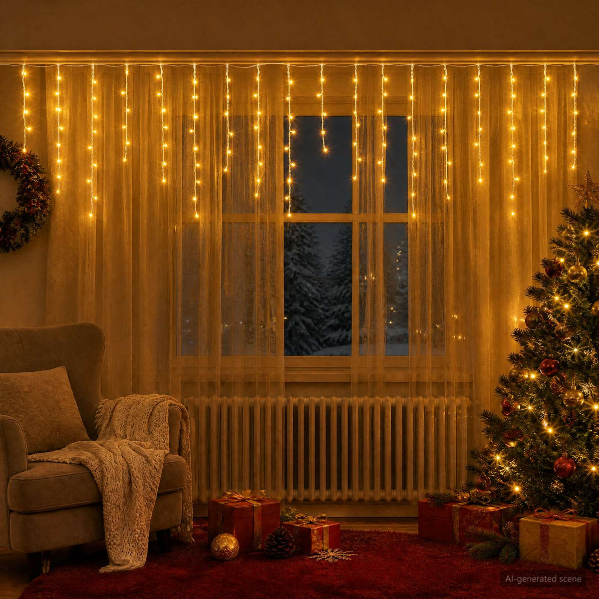 LED zavjesa sa sigama 10 m 400 LED 8 funkcija
