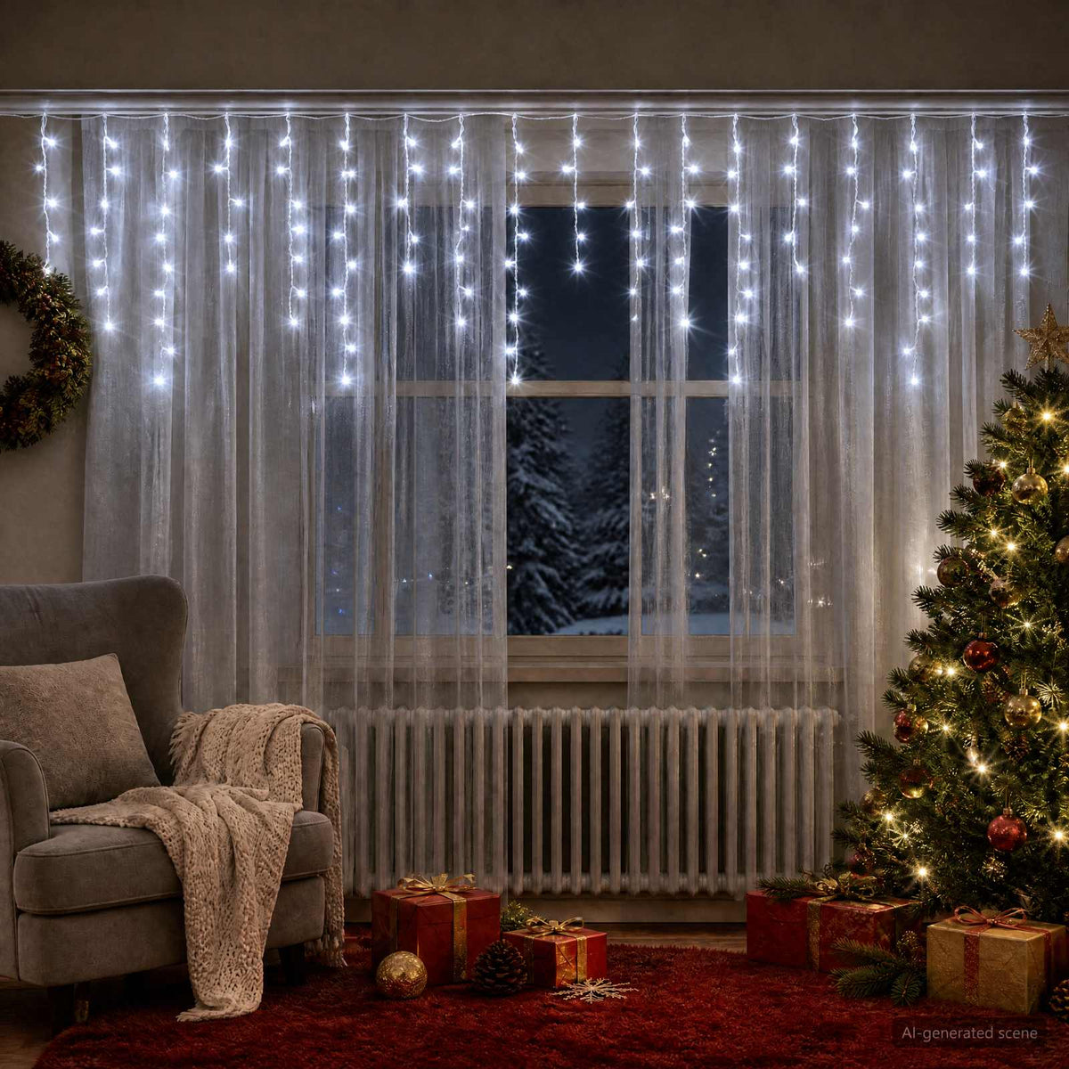 LED zavjesa sa sigama 10 m 400 LED 8 funkcija