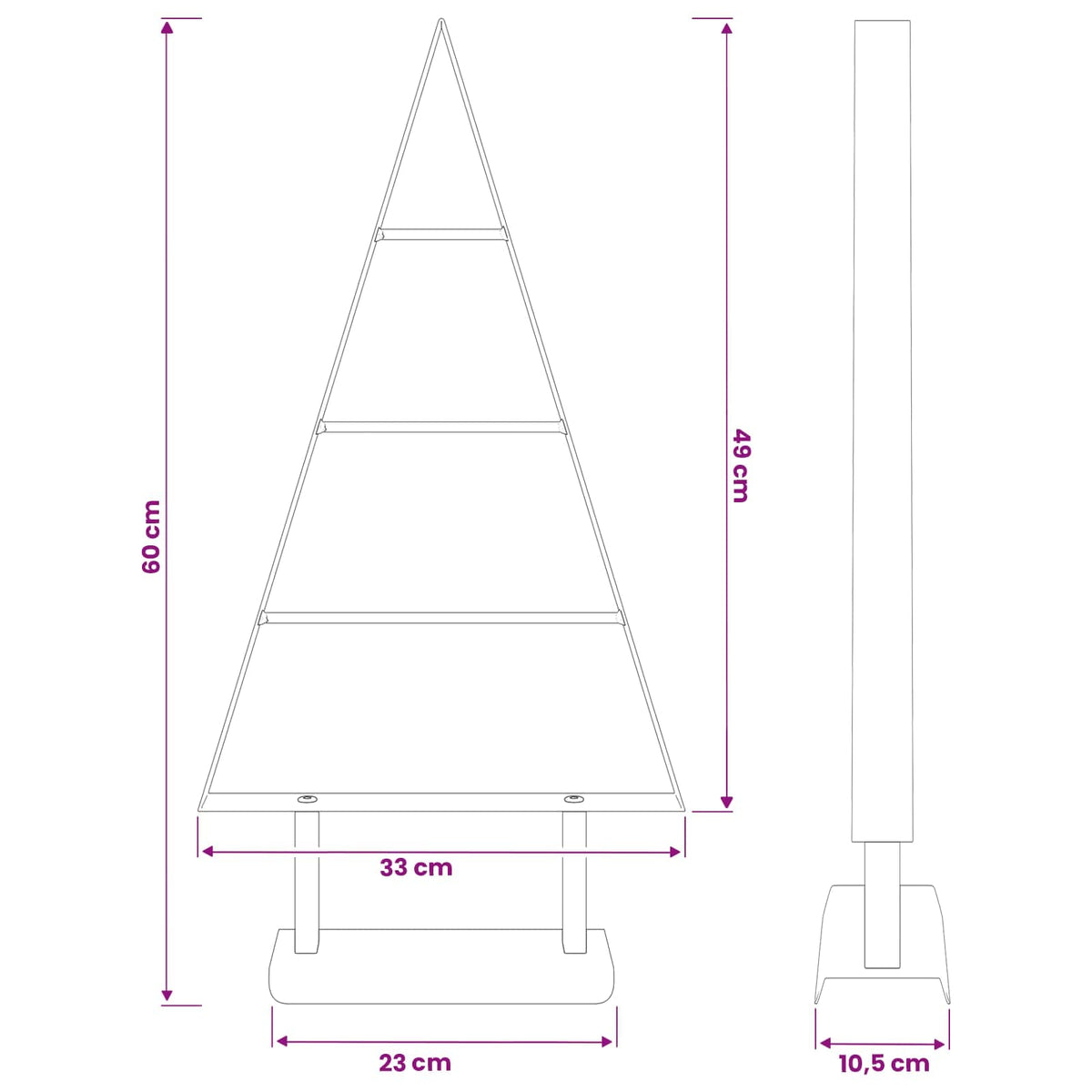 Metalna božićna jelka KUOPIO 60 cm Čelik Bijela