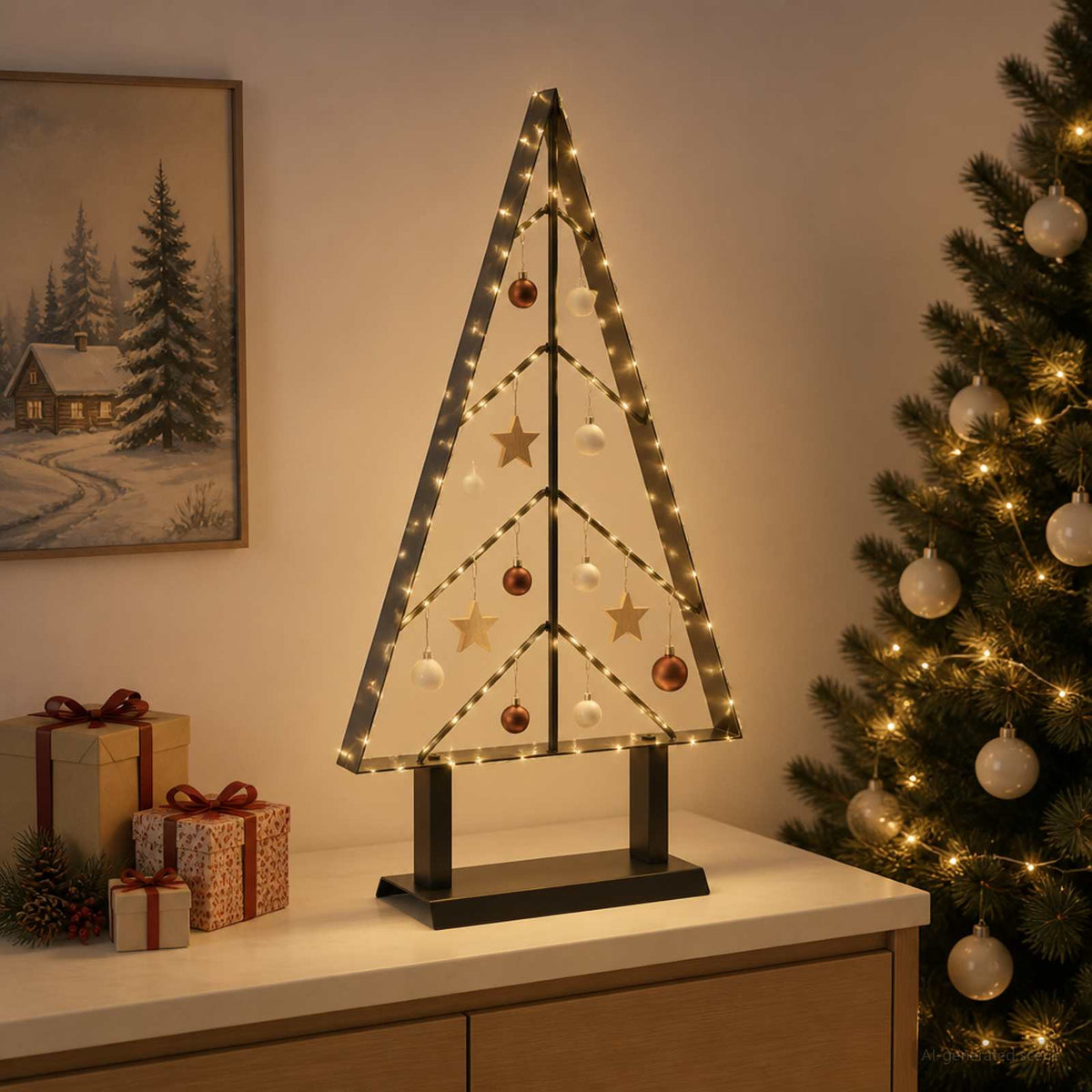 Metalna božićna jelka KUOPIO 60 cm Čelik Crna
