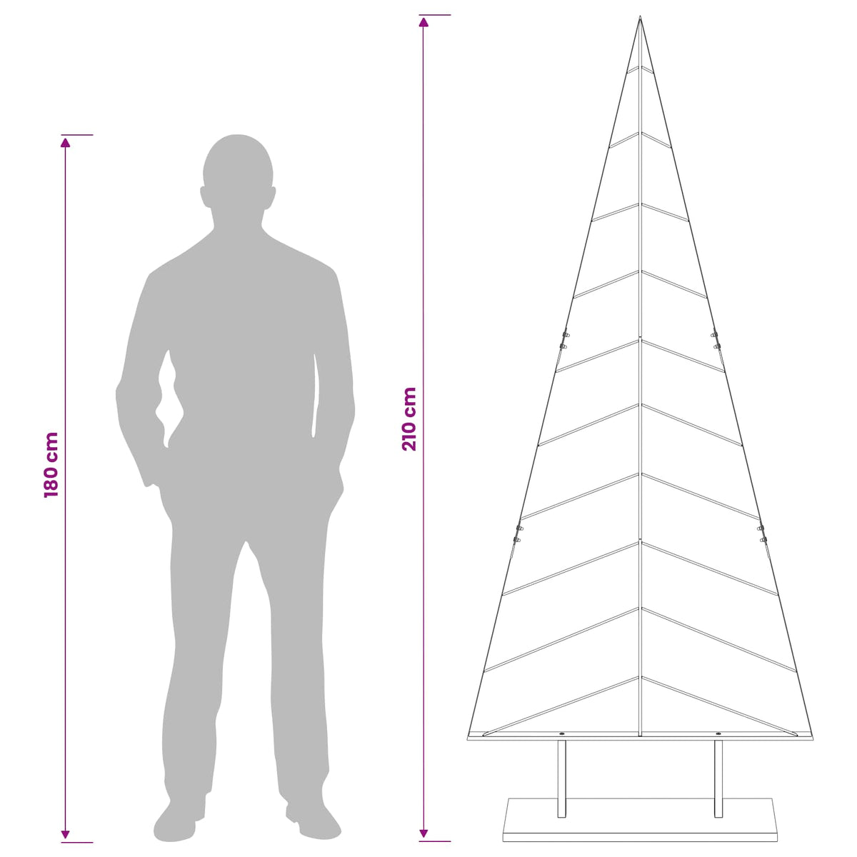 Metalno božićno drvce sa stalkom KUOPIO 210 cm Čelik Zlatno
