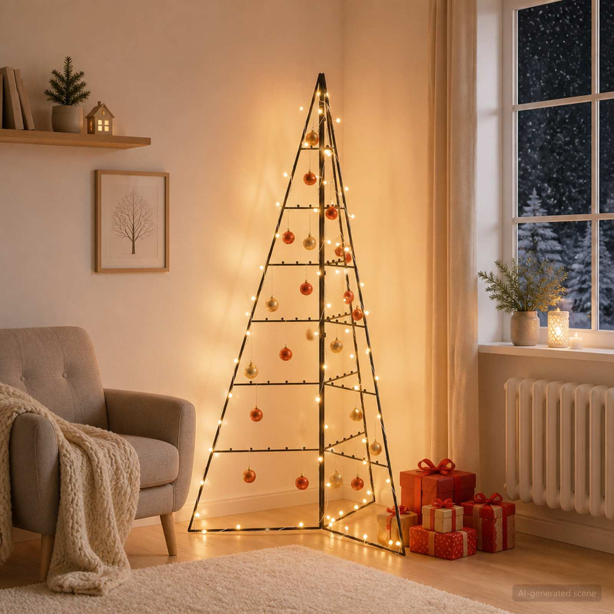 Metalno božićno drvce s LED svjetlima KUOPIO 140 cm