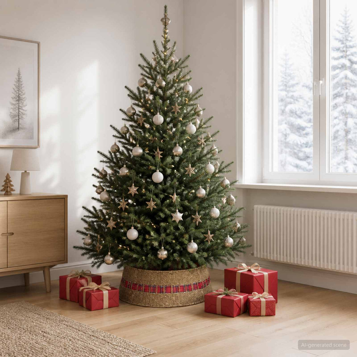 Ogrlica za božićno drvce Kružni Prirodna Promjer 90 x 28 cm