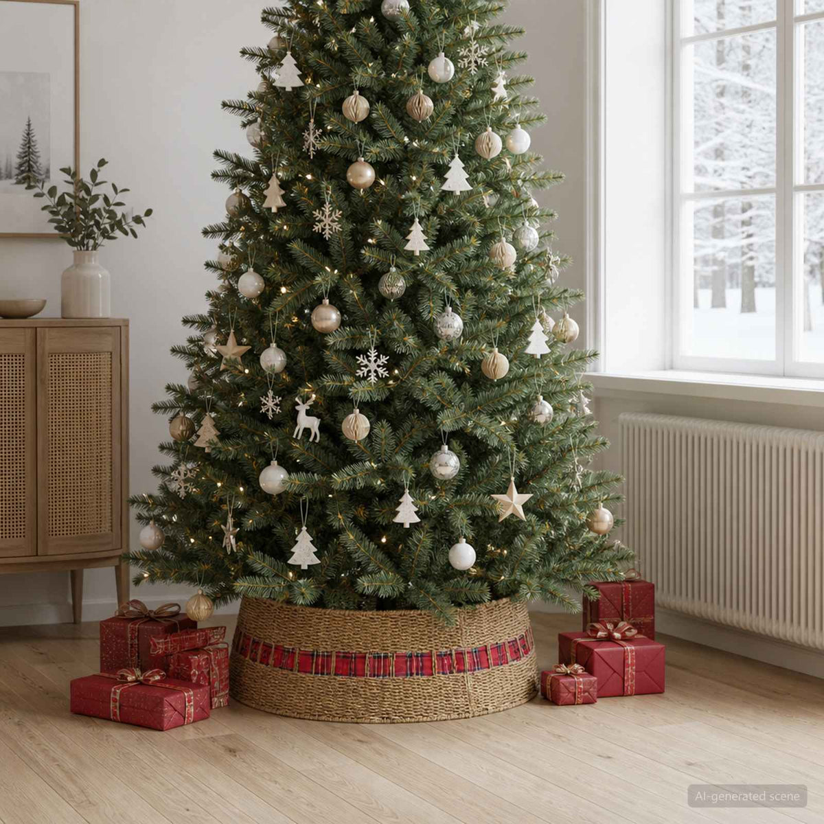 Ogrlica za božićno drvce Kružni Prirodna Promjer 90 x 28 cm