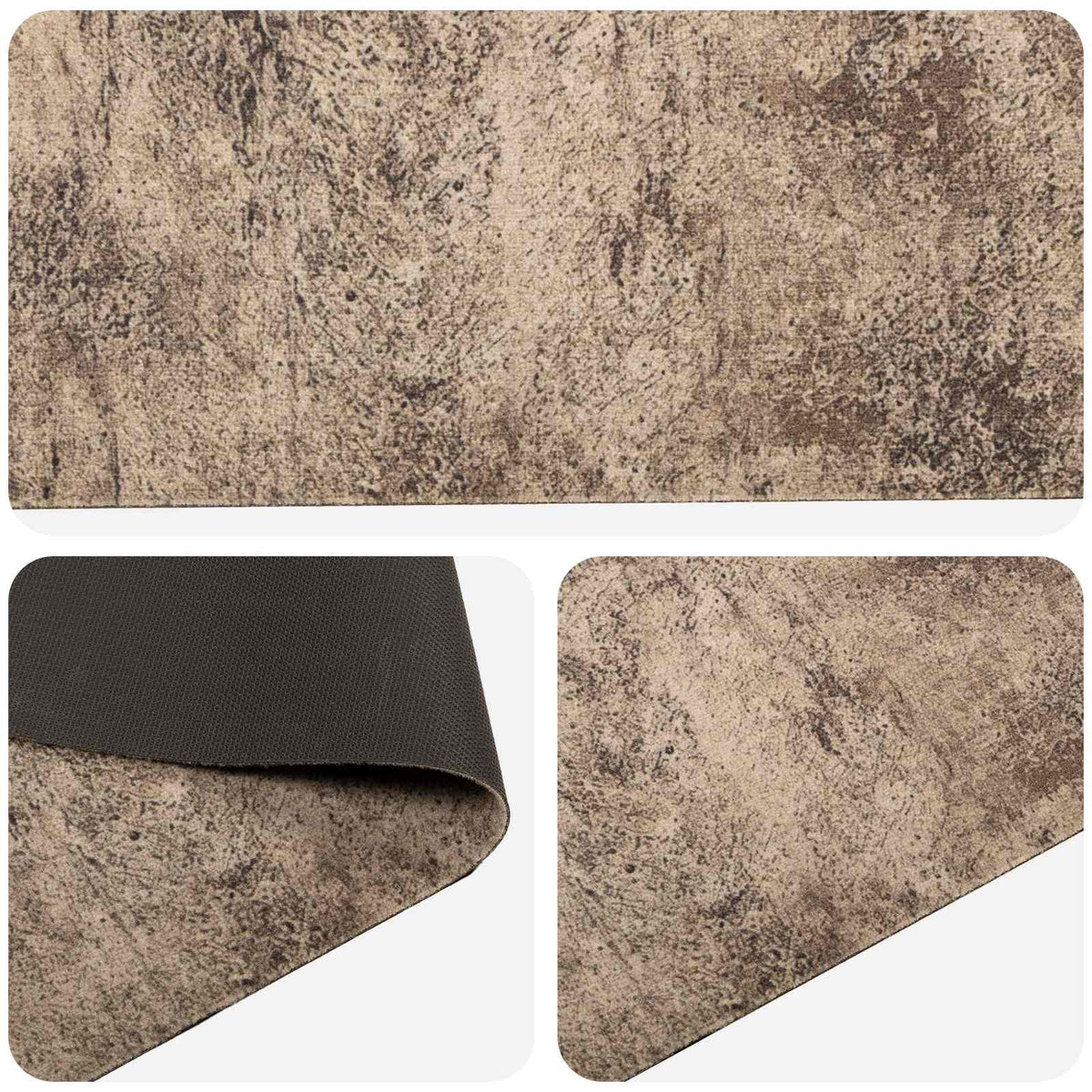 Kuhinjski Tepih Smeđi beton 150 x 45 cm 100% poliamid
