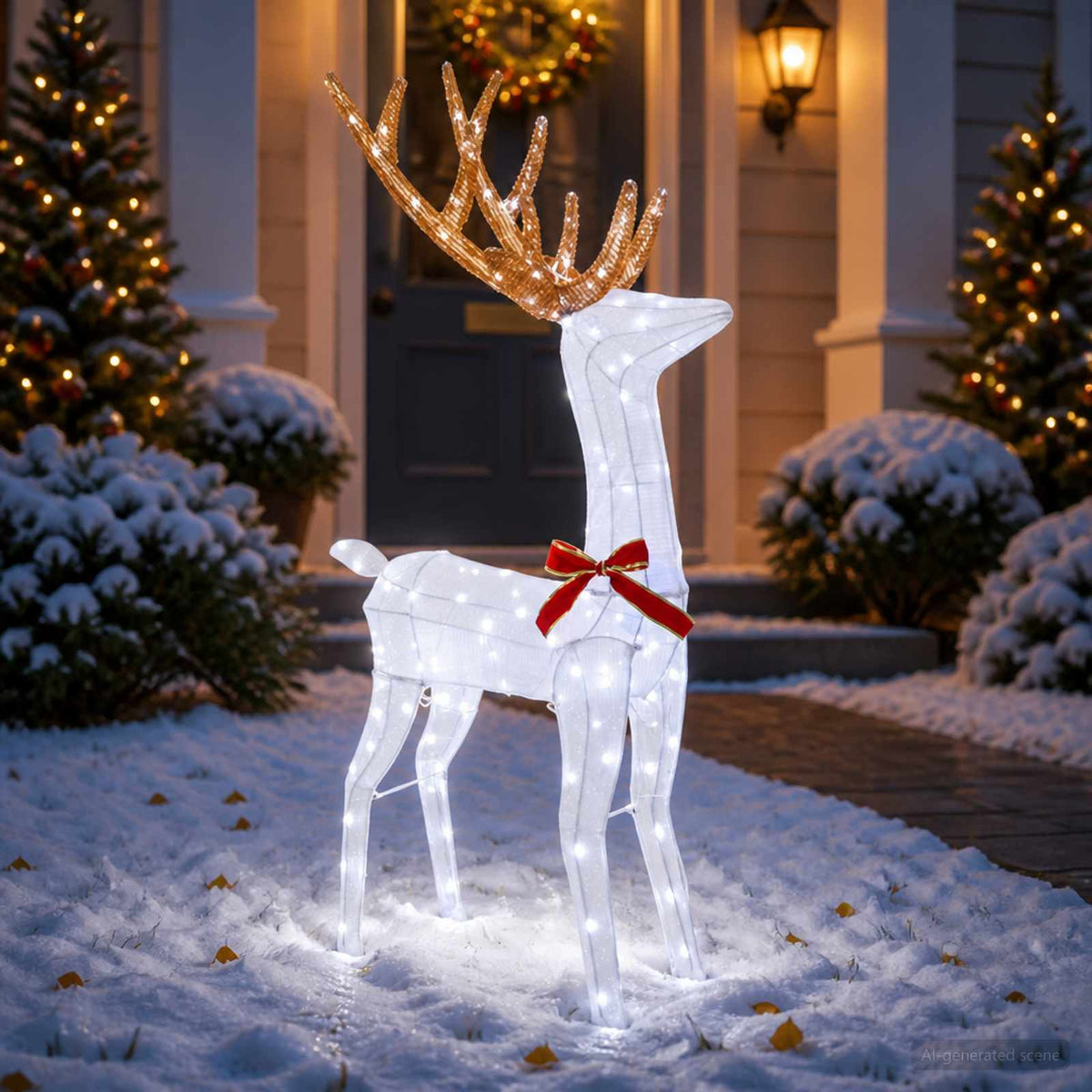 3D Božićni irvas LOVIISA 140 LED lampica Hladno bijela