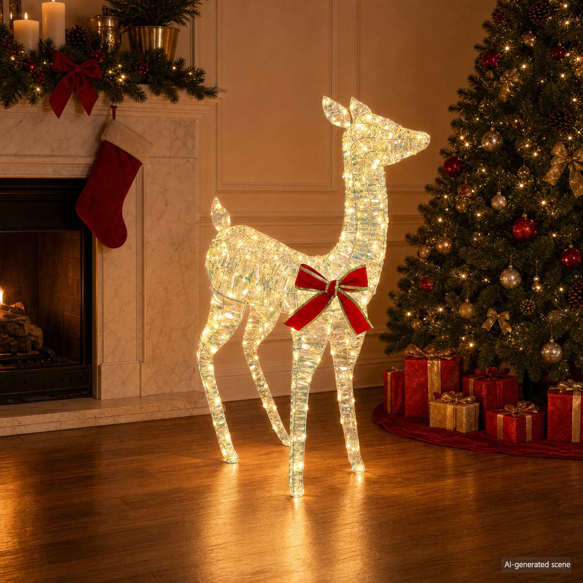 3D Božićni irvas LOVIISA 110 LED lampica Topla bijela