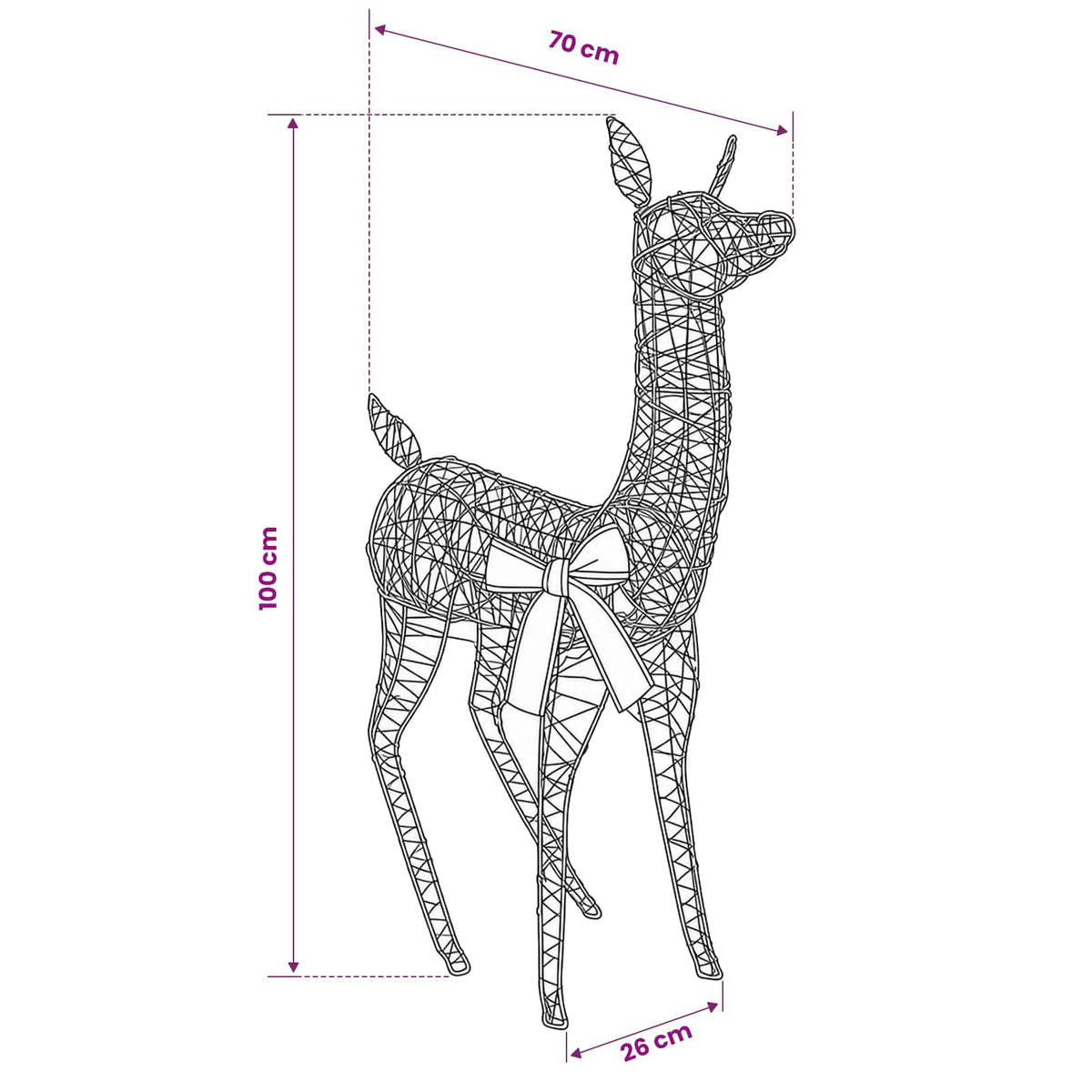 3D Božićni irvas LOVIISA 110 LED lampica Topla bijela