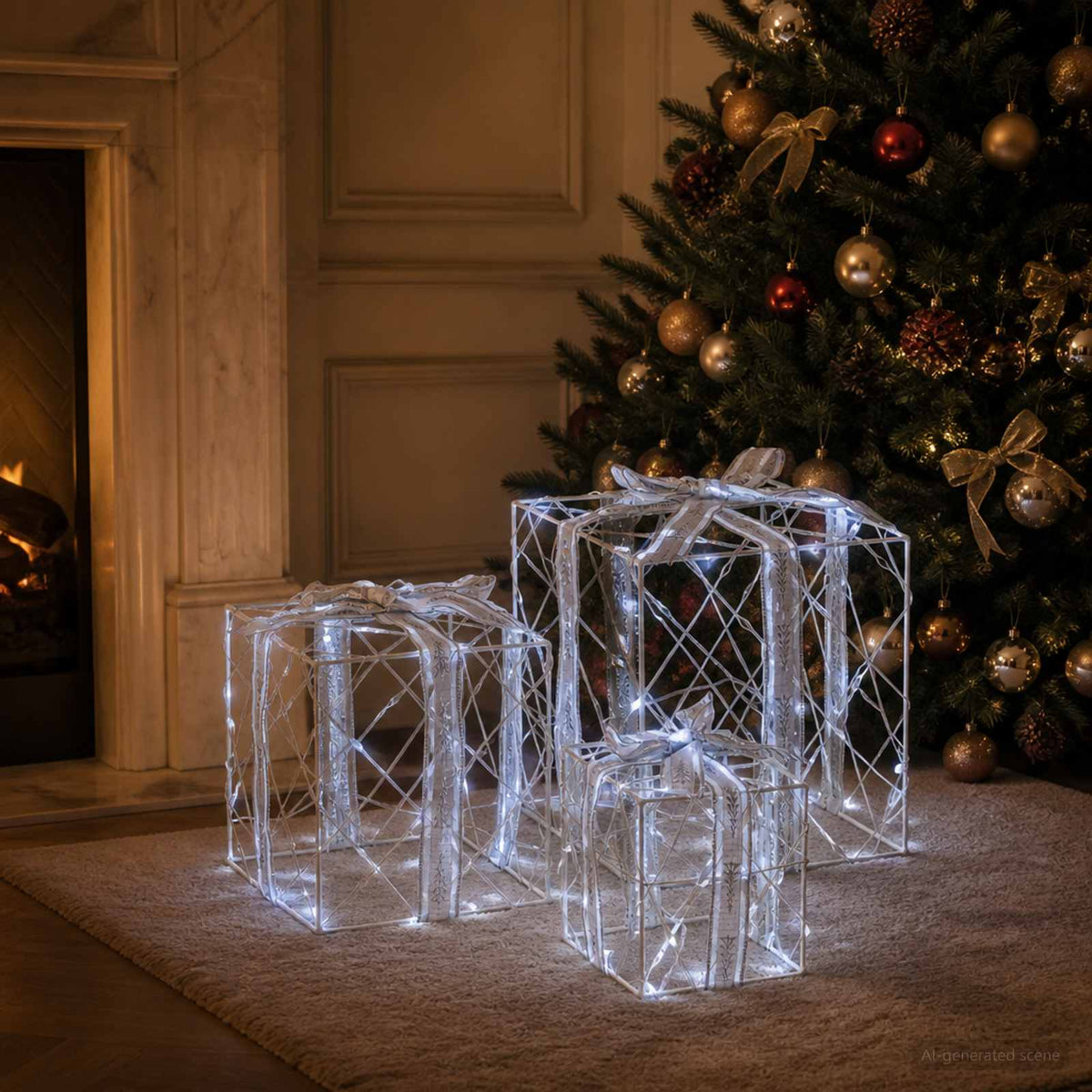 Osvijetljena božićna kutija za poklone 3 kom. 150 LED lampica