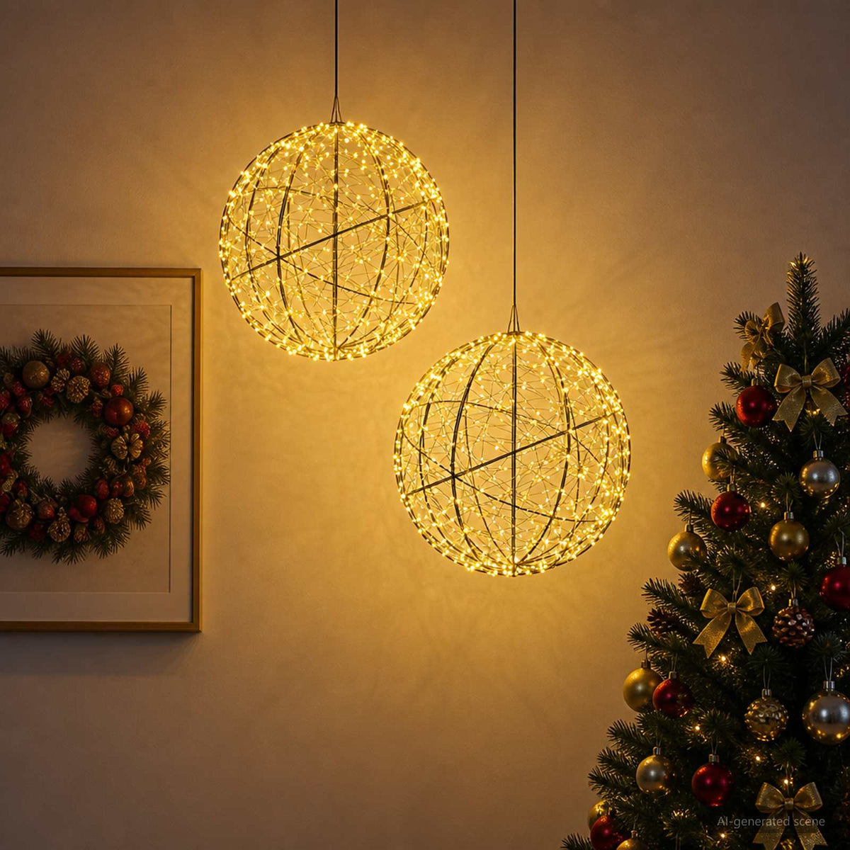 Božićni vrh svjetla 2 kom. 1500 LED lampica Topla bijela
