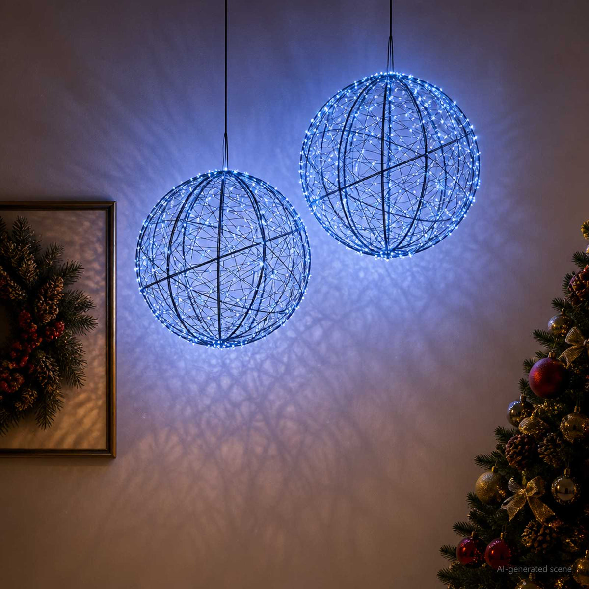 Božićni vrh svjetla 2 kom. 1500 LED lampica Plava