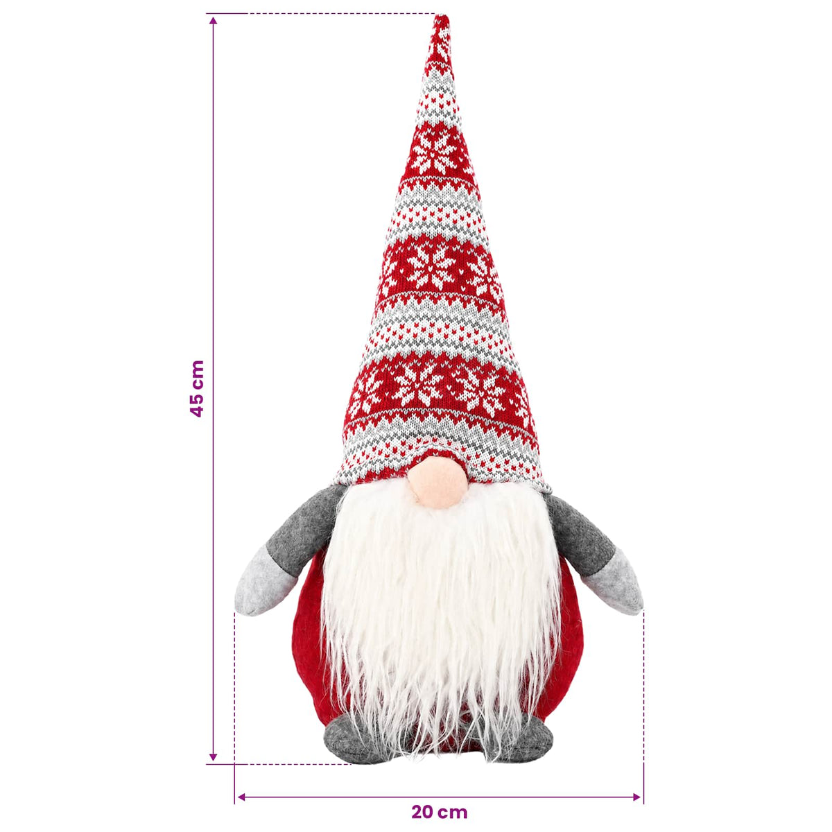 Božićni patuljak Crvena 45 cm Poliester