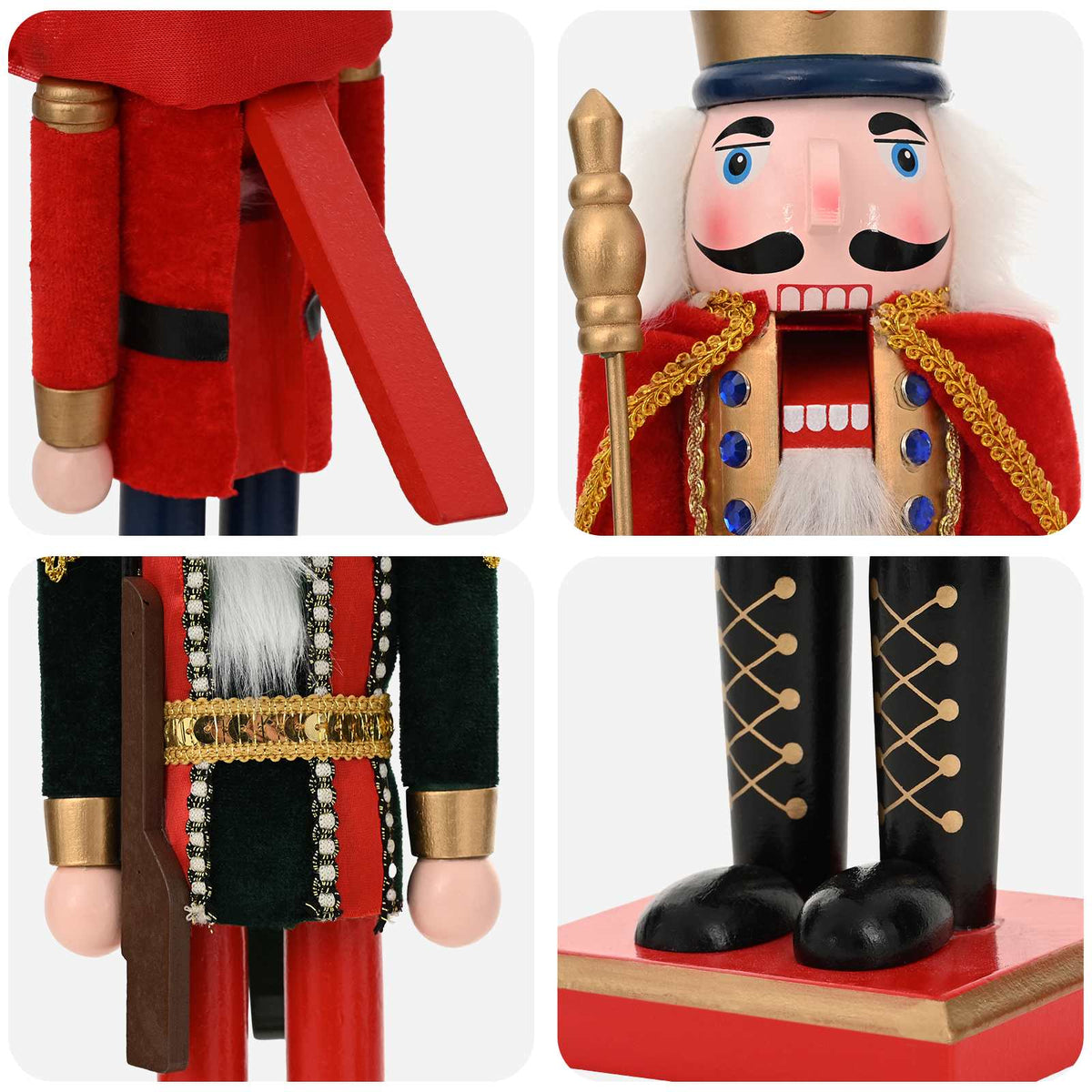 Božićni nutcracker TURKU 2 kom. Crvena i Crna 38 cm