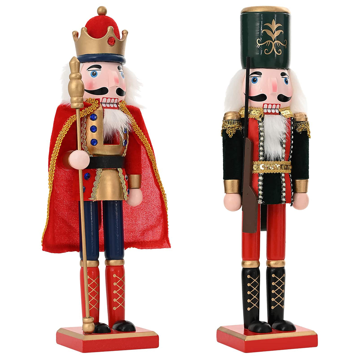 Božićni nutcracker TURKU 2 kom. Crvena i Crna 38 cm
