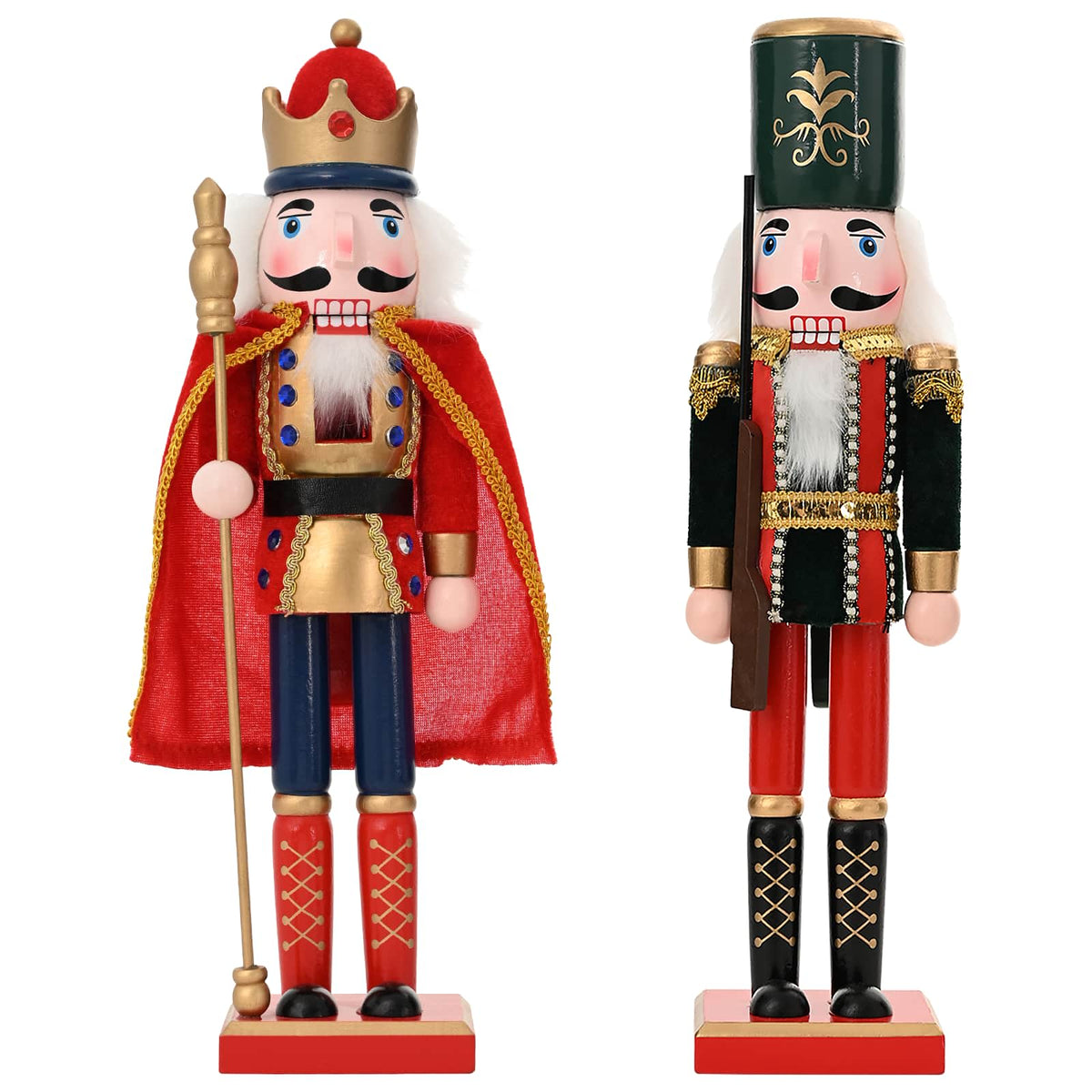 Božićni nutcracker TURKU 2 kom. Crvena i Crna 38 cm