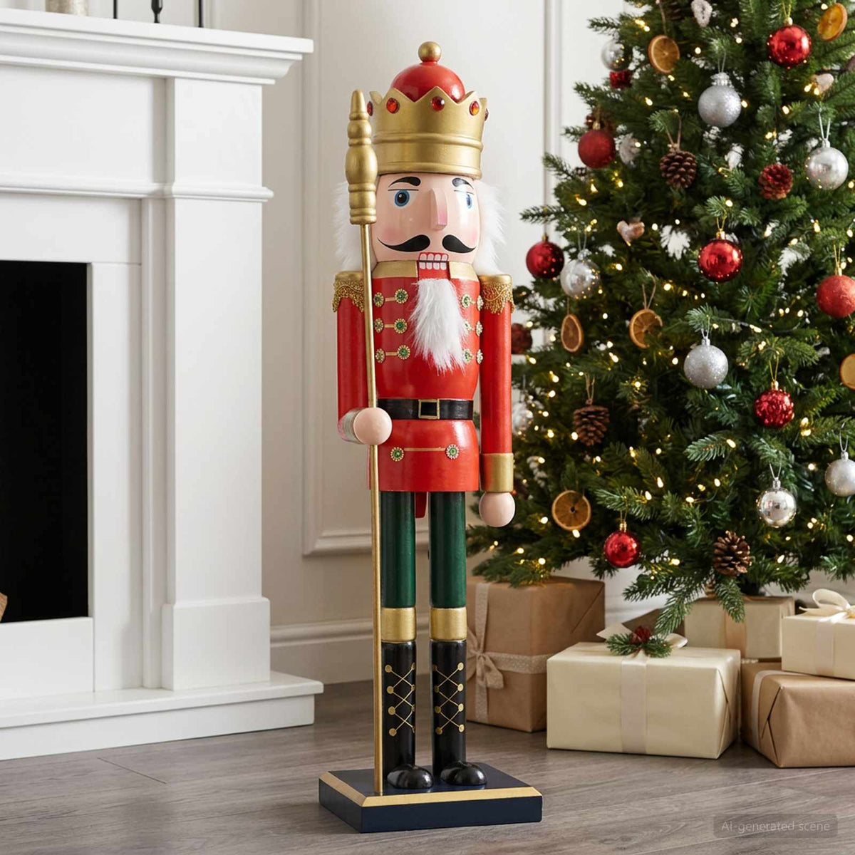 Božićni nutcracker TURKU Crvena i Crna 50 cm