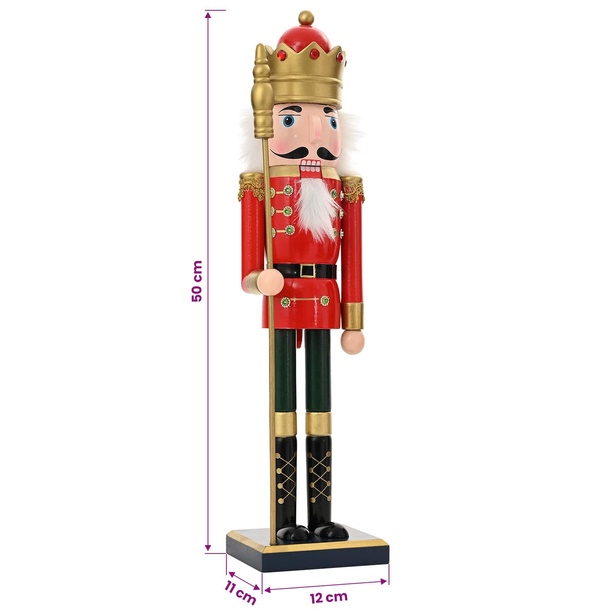 Božićni nutcracker TURKU Crvena i Crna 50 cm