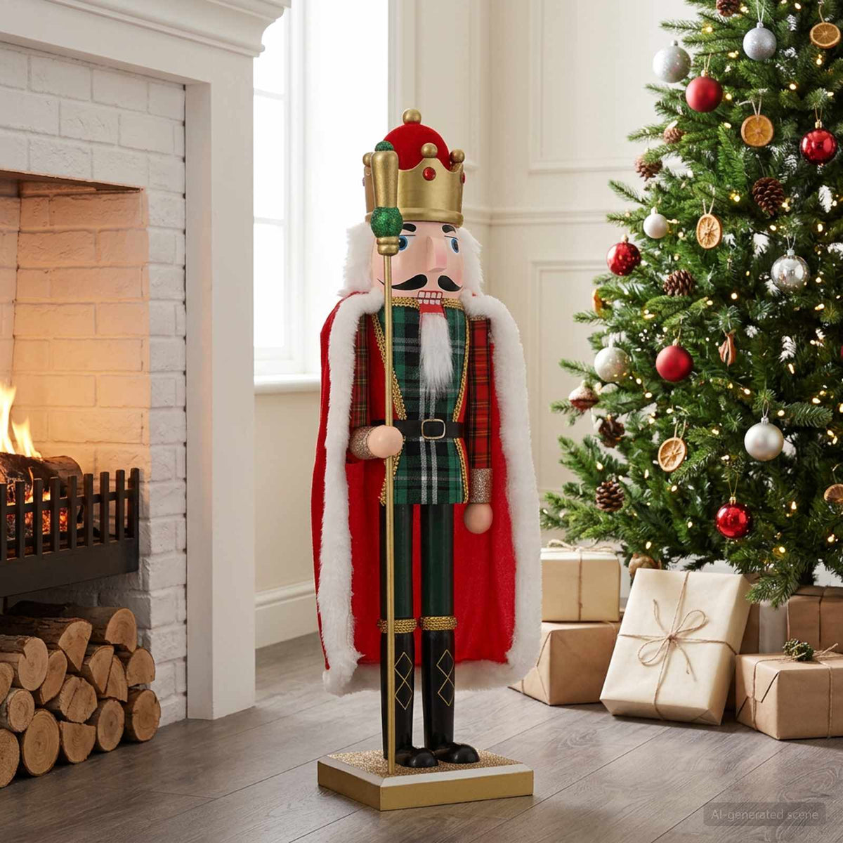Božićni nutcracker TURKU Crvena i Crna 50 cm