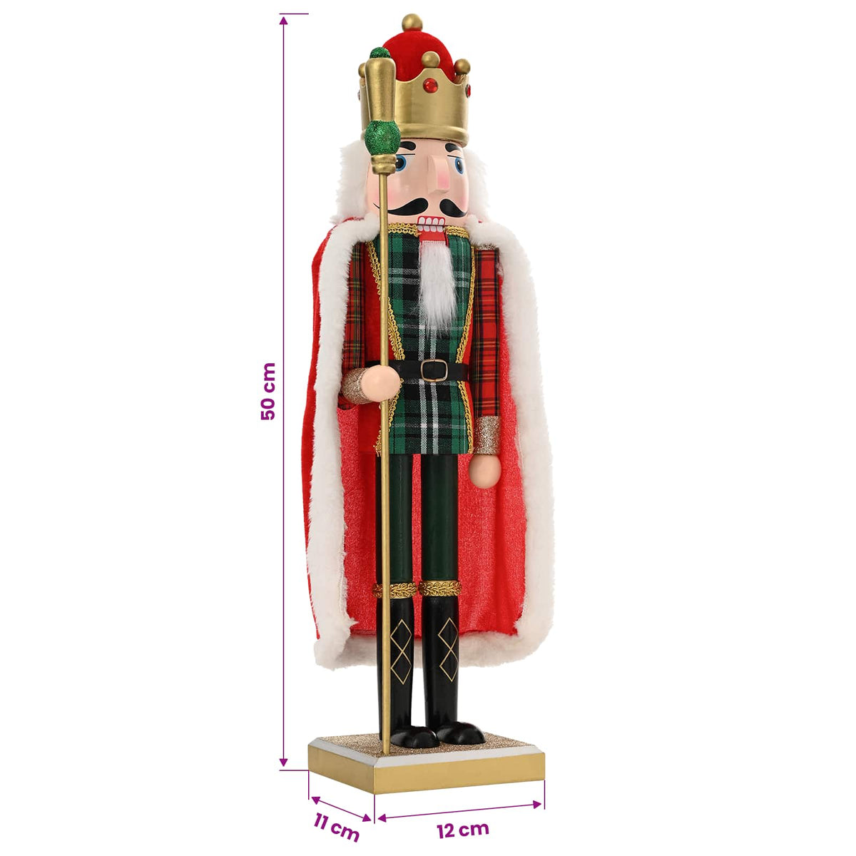Božićni nutcracker TURKU Crvena i Crna 50 cm