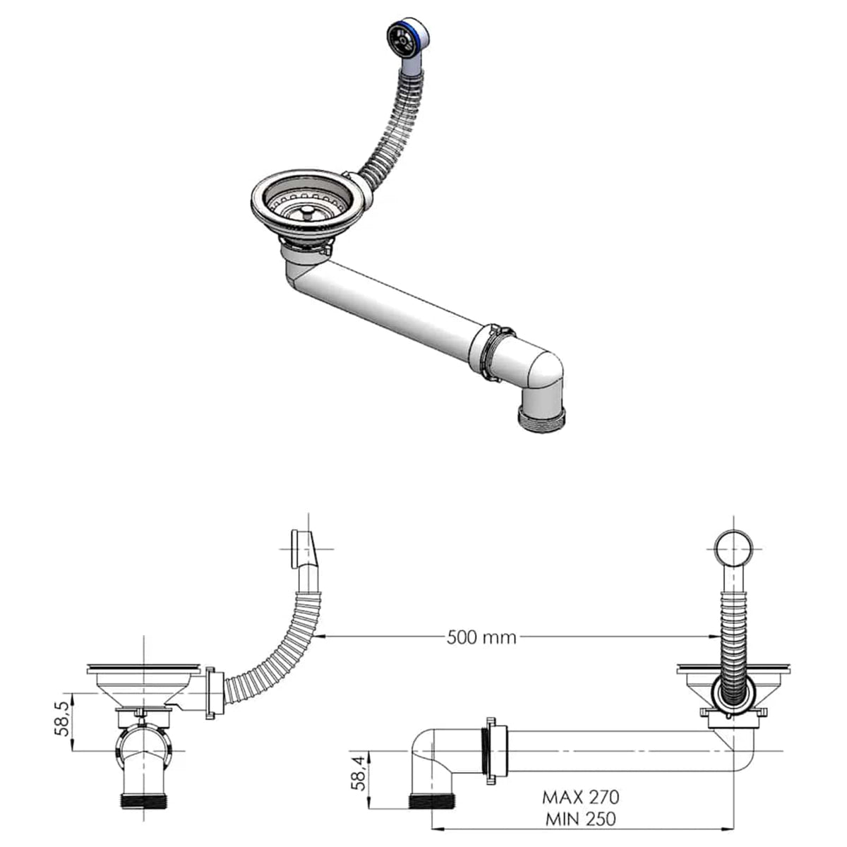 Jednostruki kuhinjski sudoper Granit 42,5 x 50 x 31 cm Grafitna