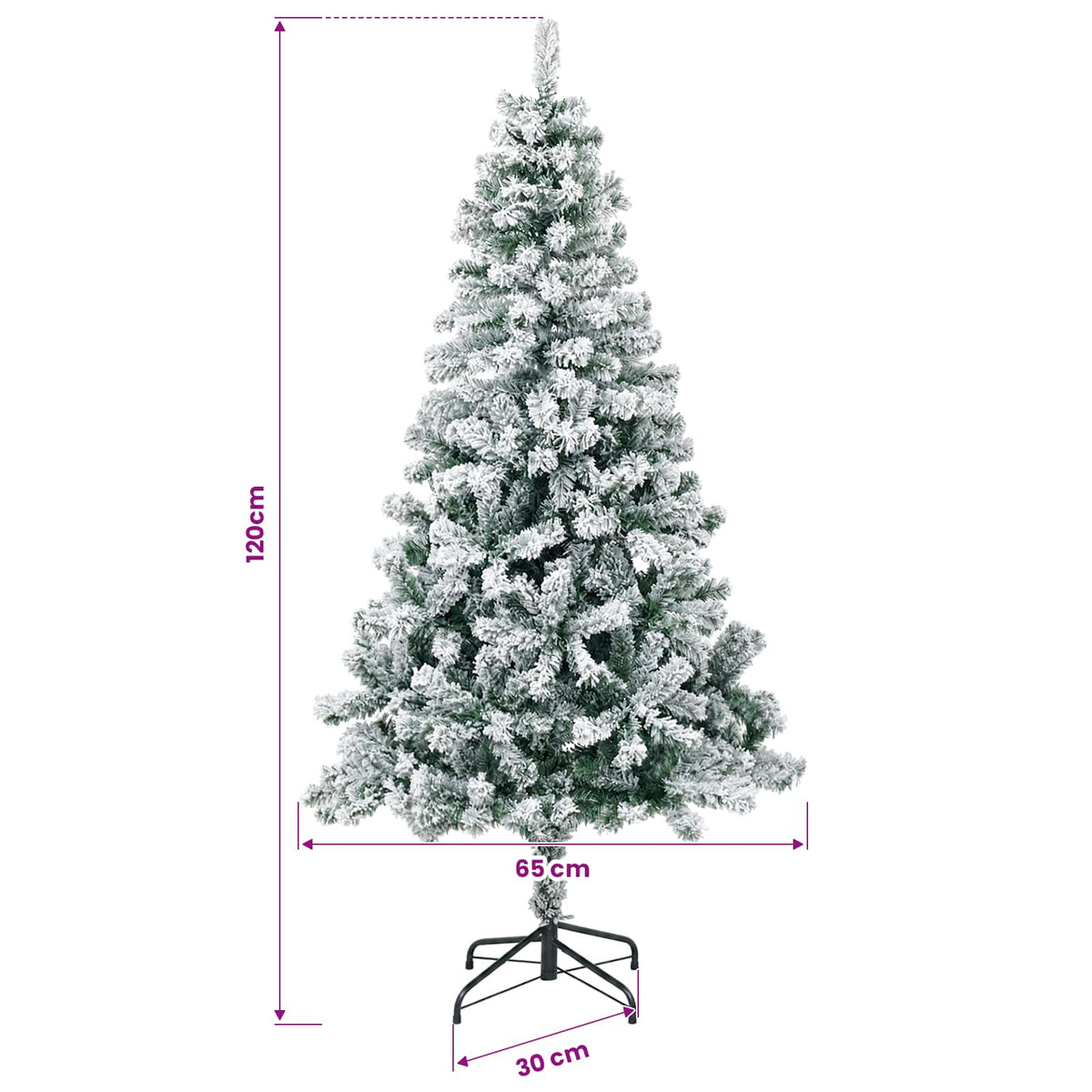 Umjetno božićno drvce s kuglicama 120 cm 150 LED lampica