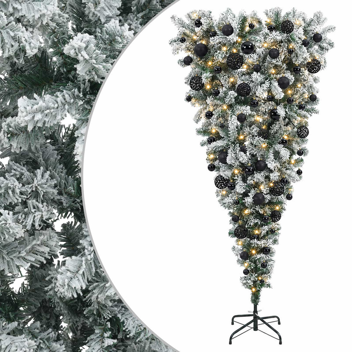 Obrnuto umjetno božićno drvce s granama 180 cm 300 LED lampica