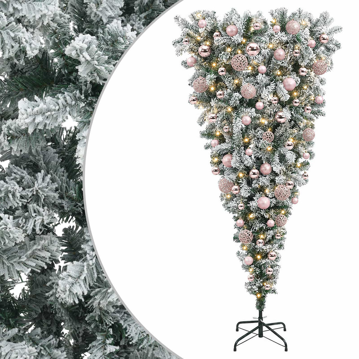 Obrnuto umjetno božićno drvce s granama 210 cm 300 LED lampica