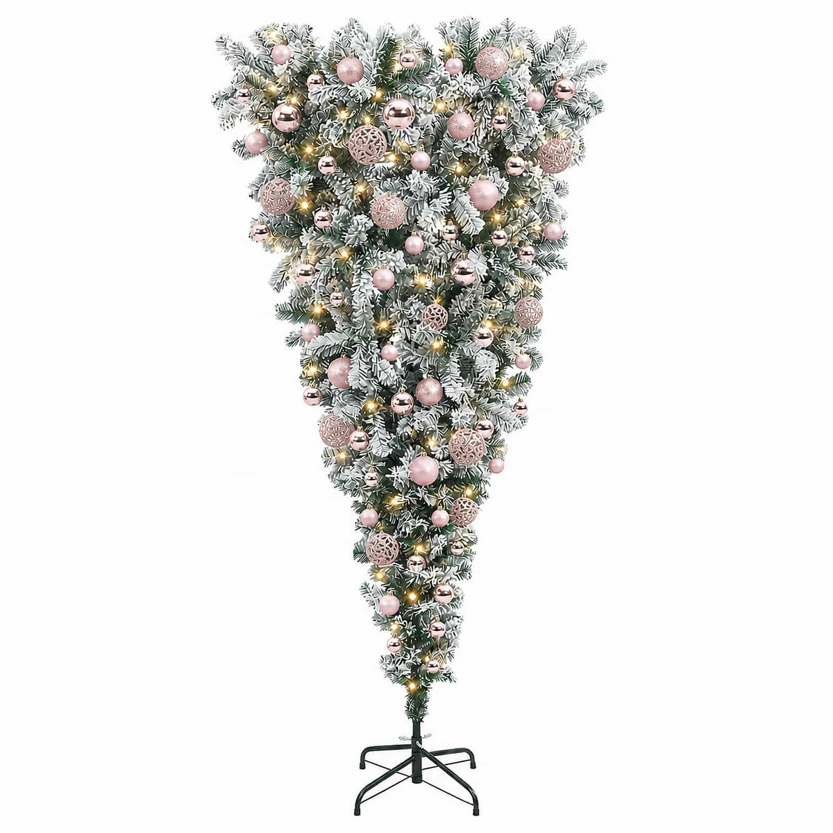 Obrnuto umjetno božićno drvce s granama 210 cm 300 LED lampica