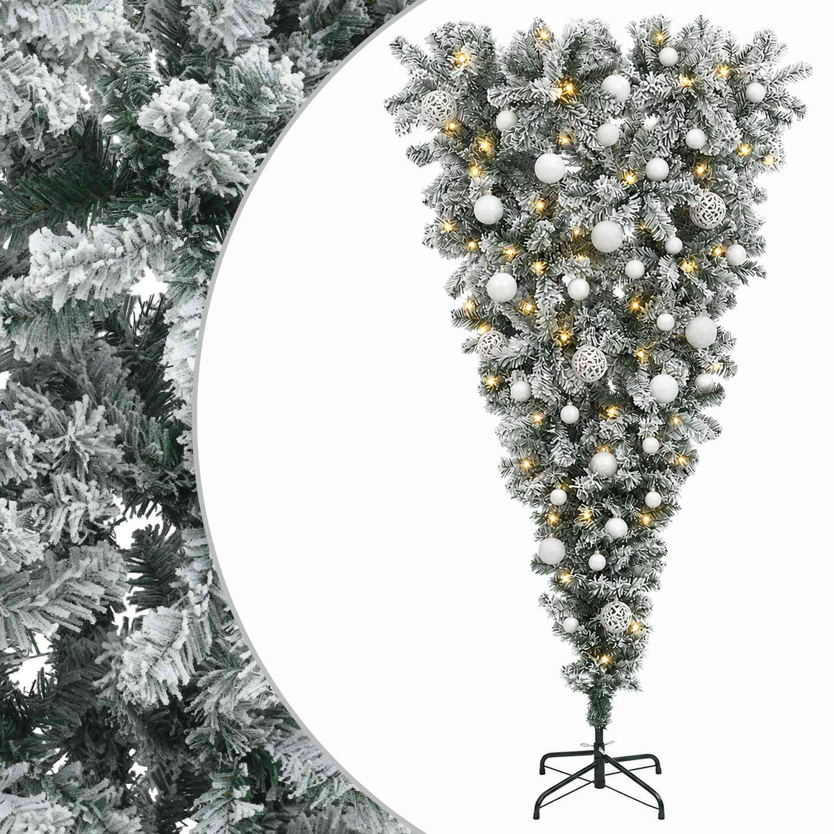 Obrnuto umjetno božićno drvce s granama 150 cm 150 LED lampica