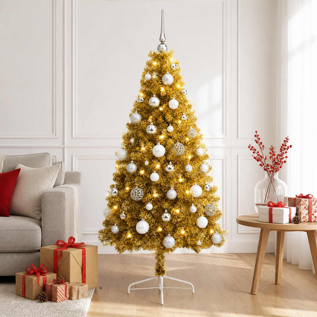 Umjetno božićno drvce s kuglicom 150 cm 150 LED lampica
