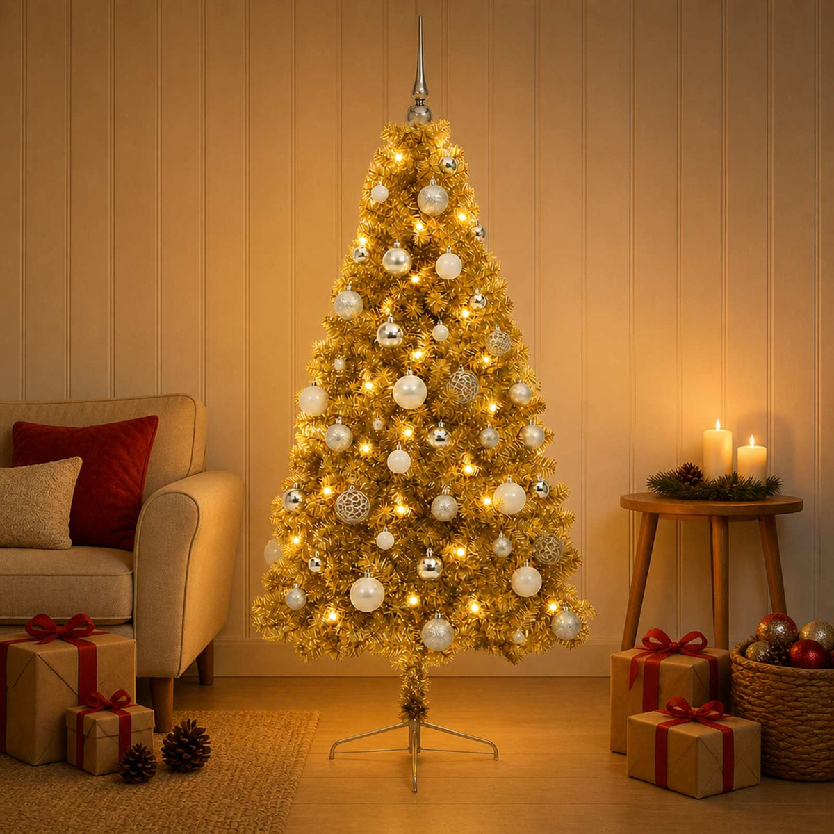 Umjetno božićno drvce s kuglicom 150 cm 150 LED lampica