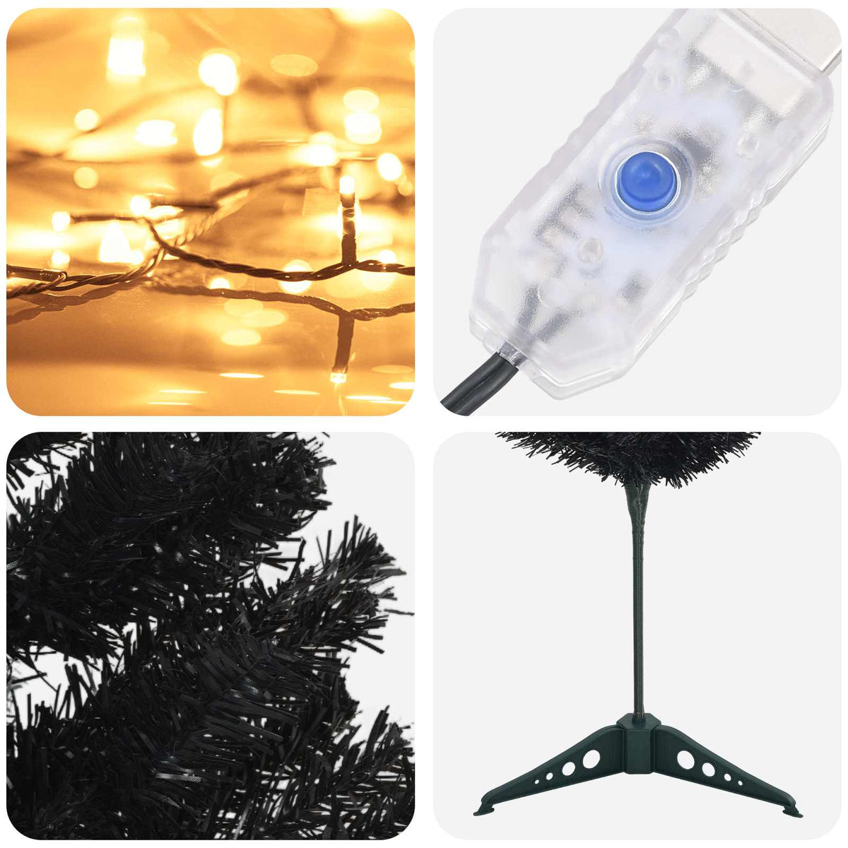Umjetno vitko božićno drvce 150 cm 150 LED lampica Topla bijela