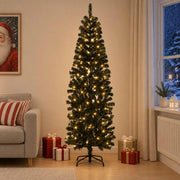 Umjetno vitko božićno drvce 210 cm 300 LED lampica Topla bijela