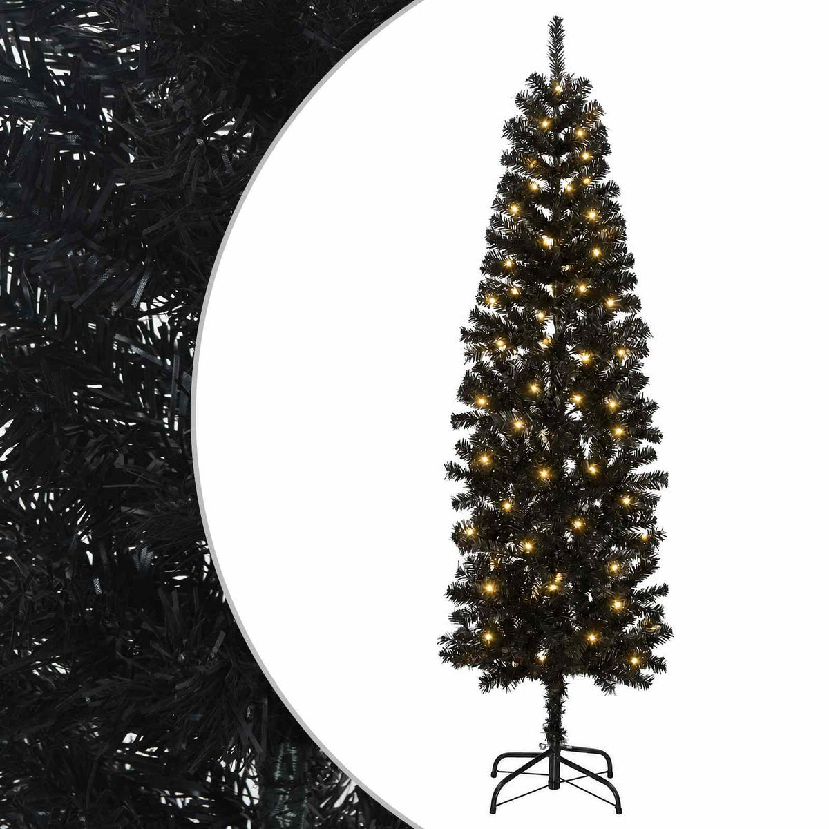 Umjetno vitko božićno drvce 180 cm 300 LED lampica Topla bijela