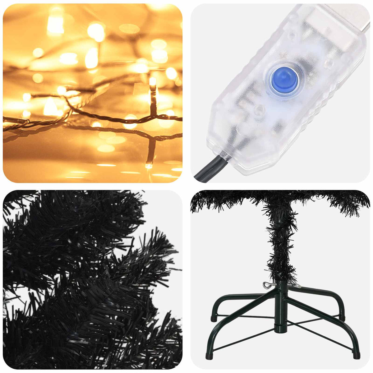 Umjetno vitko božićno drvce 210 cm 300 LED lampica Topla bijela