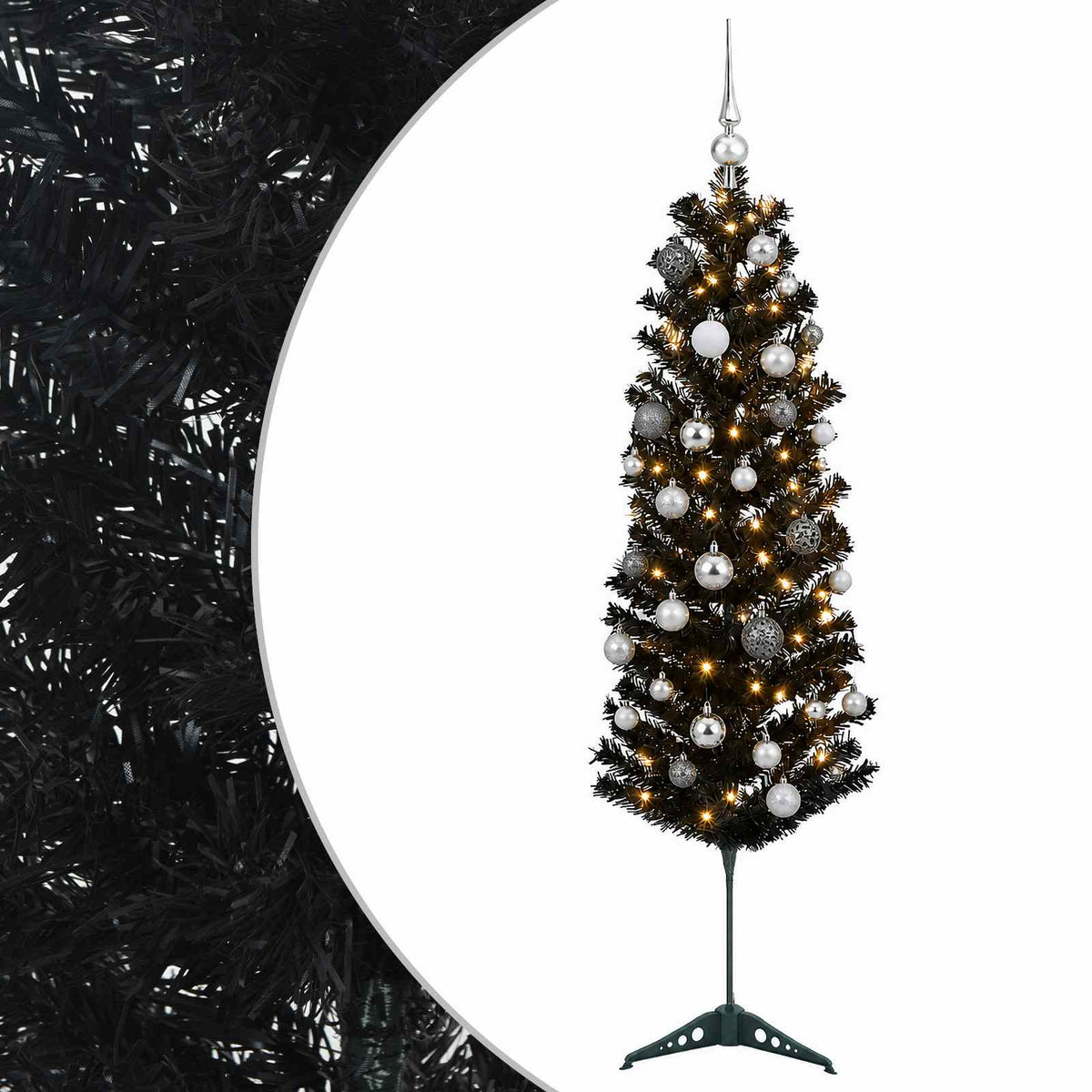 Umjetno vitko božićno drvce 150 LED lampica Topla bijela
