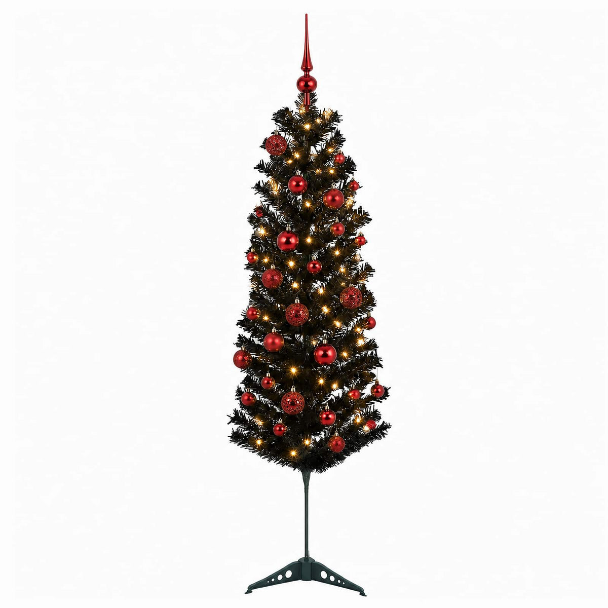 Umjetno usko božićno drvce s kuglicom 150 cm 150 LED lampica