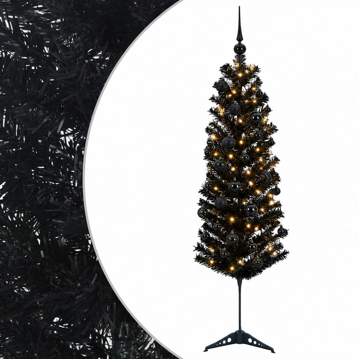 Umjetno usko božićno drvce s kuglicom 150 cm 150 LED lampica