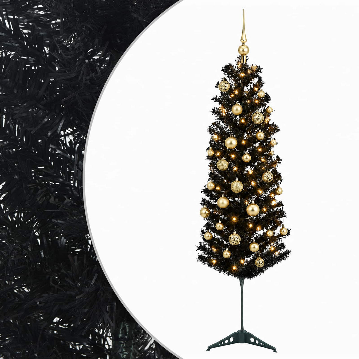 Umjetno usko božićno drvce s kuglicom 150 cm 150 LED lampica