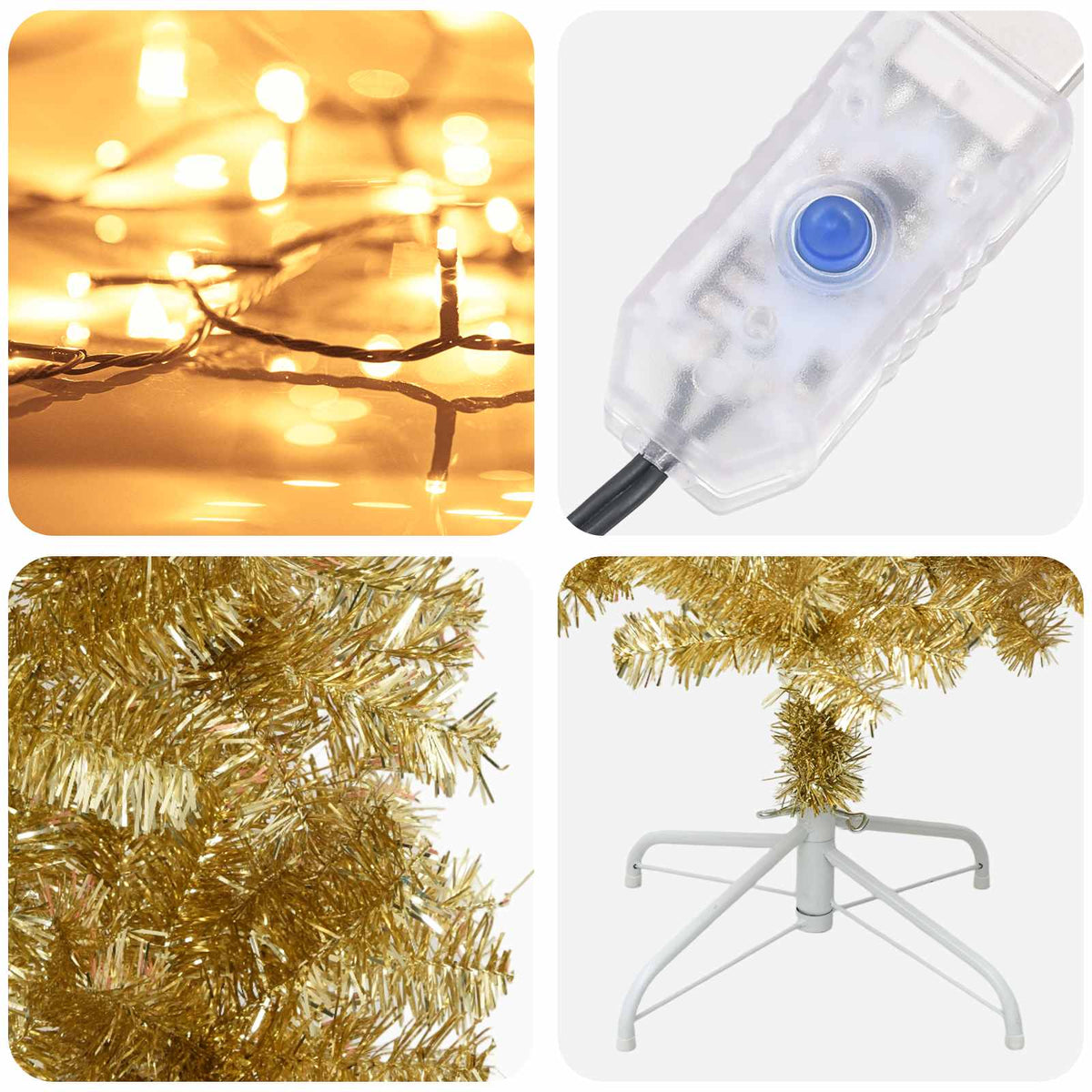 Umjetno usko božićno drvce s kuglicama 180 cm 300 LED lampica
