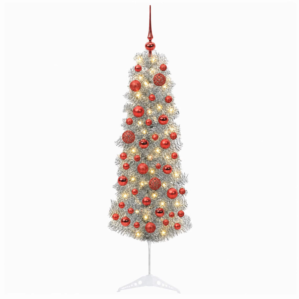 Umjetno usko božićno drvce s kuglicom 150 cm 150 LED lampica