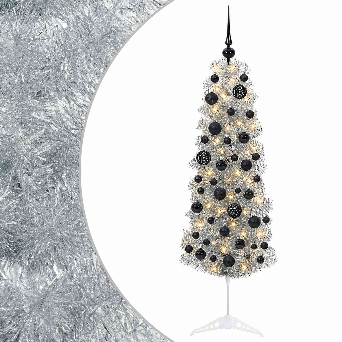 Umjetno usko božićno drvce s kuglicom 150 cm 150 LED lampica