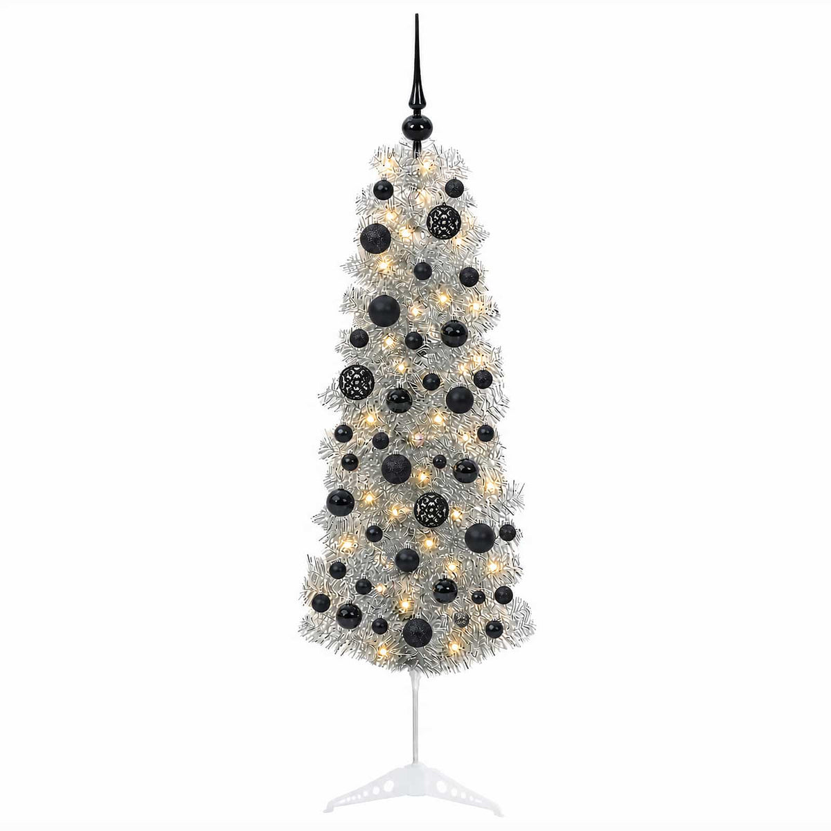 Umjetno usko božićno drvce s kuglicom 150 cm 150 LED lampica