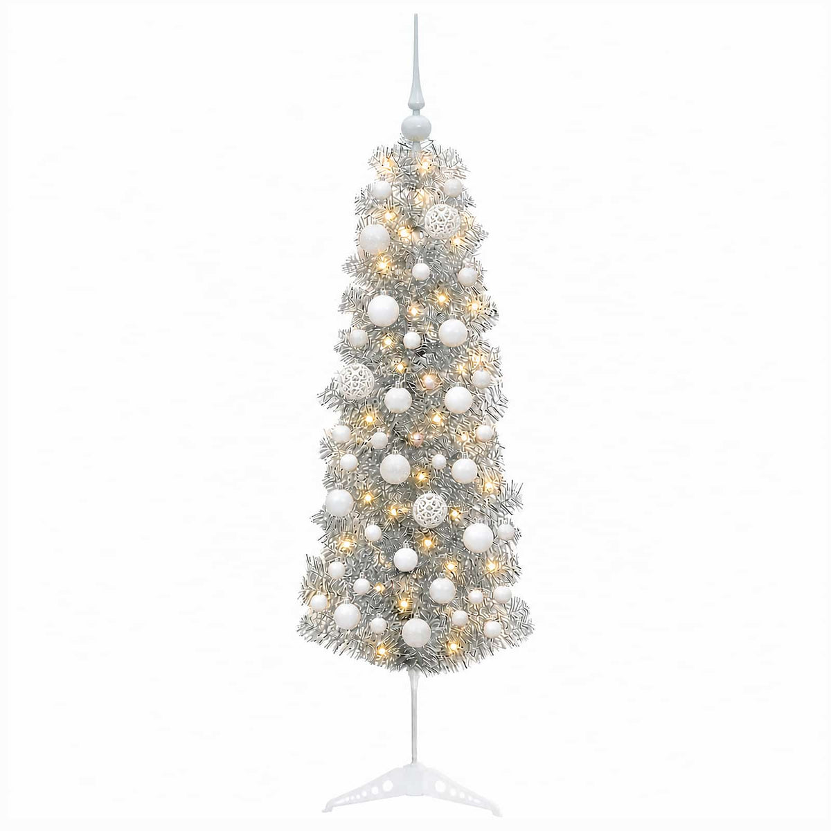 Umjetno usko božićno drvce s kuglicom 150 cm 150 LED lampica