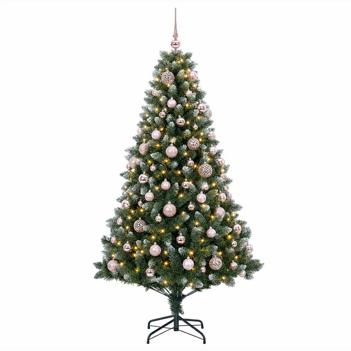 Umjetno božićno drvce s kuglicama 180 cm 300 LED lampica