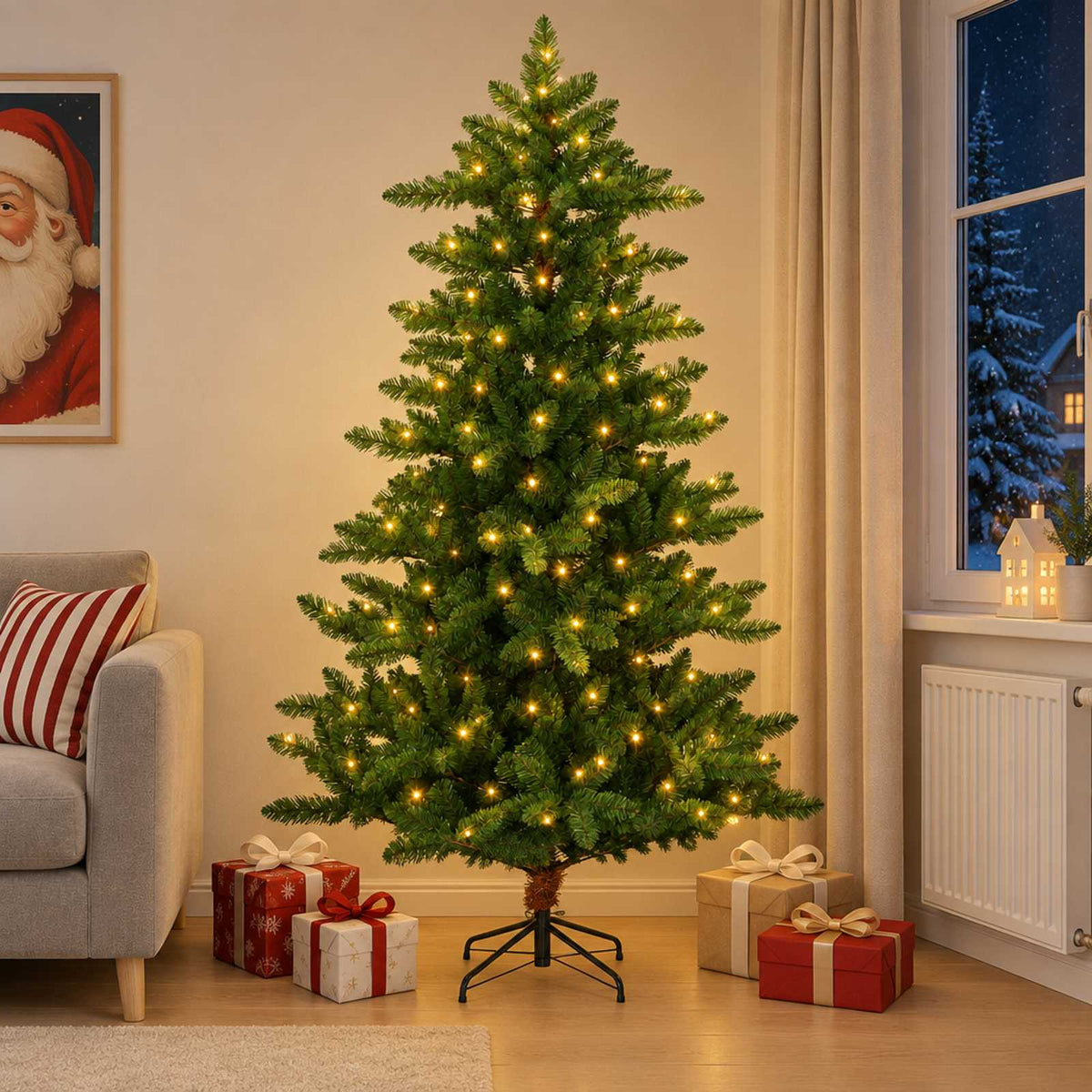 Umjetno božićno drvce s kuglicama 150 LED lampica