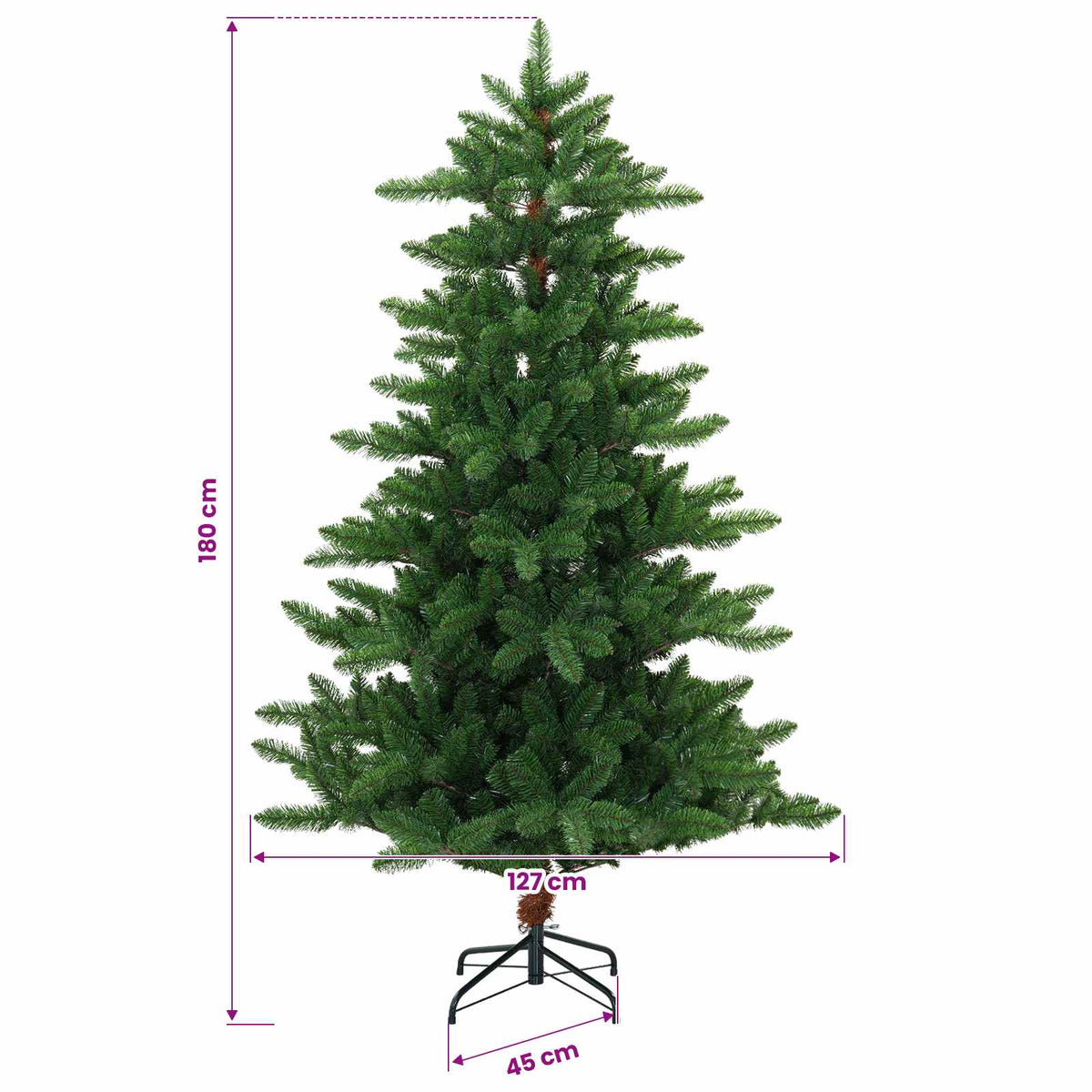 Umjetno božićno drvce s kuglicama 180 cm 300 LED lampica